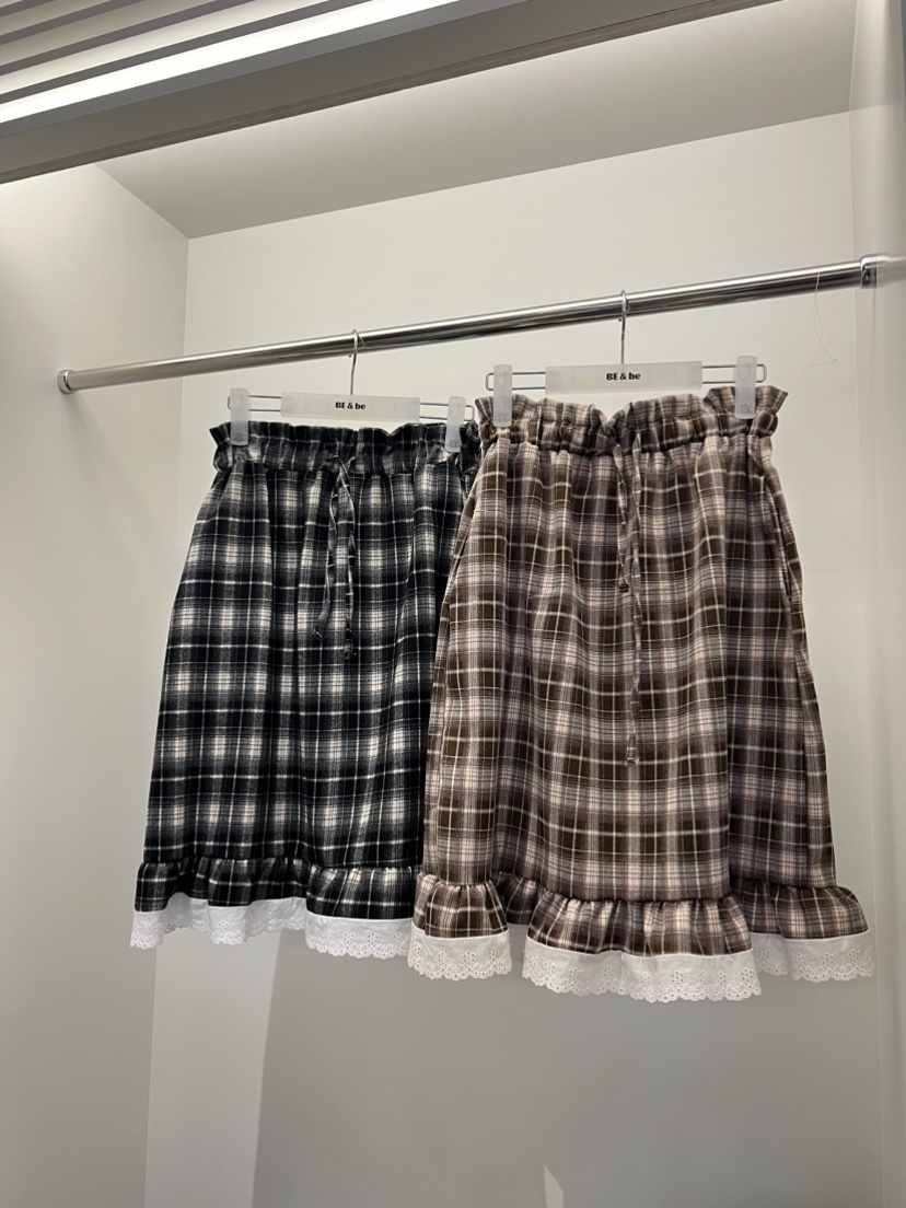 BE&amp;BE韓國代購女裝新品真品推薦熱賣半身裙中短裙格子BE&be半身裙/中短裙