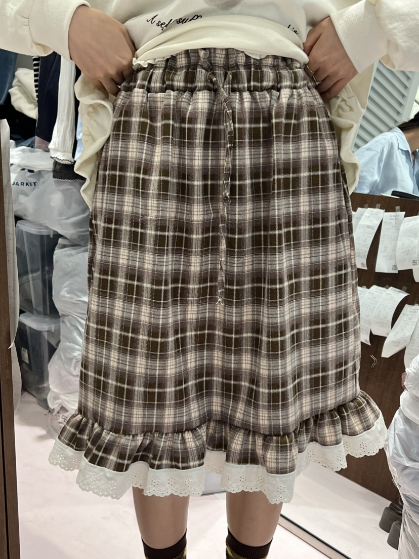 BE&amp;BE韓國代購女裝新品真品推薦熱賣半身裙中短裙格子BE&be半身裙/中短裙圖色1