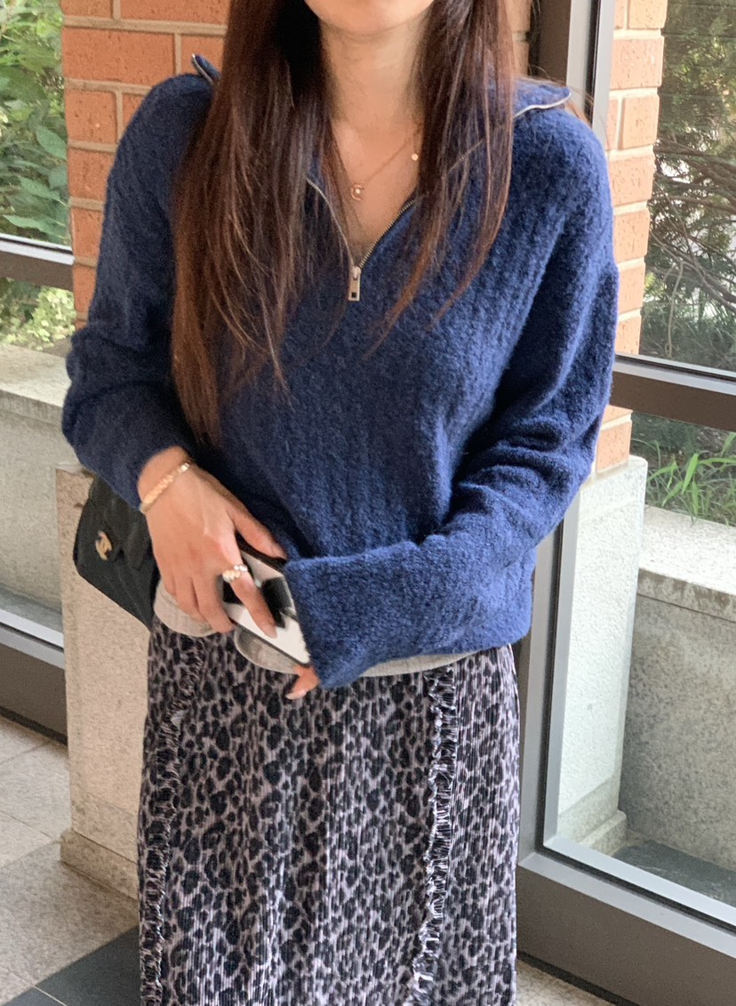 LA CREME東大門實拍女士新品真品時尚熱賣休閑針織衫拉鏈LA CREME針織衫