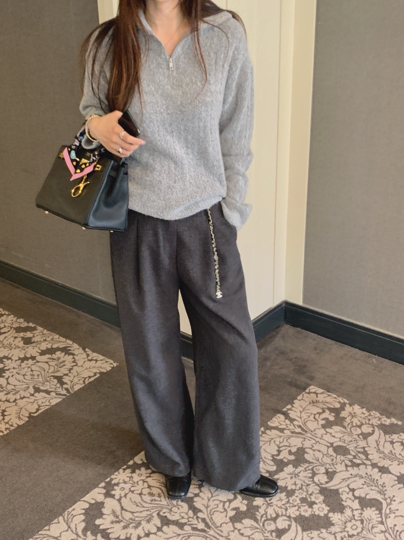 LA CREME東大門實拍女士新品真品時尚熱賣休閑針織衫拉鏈LA CREME針織衫