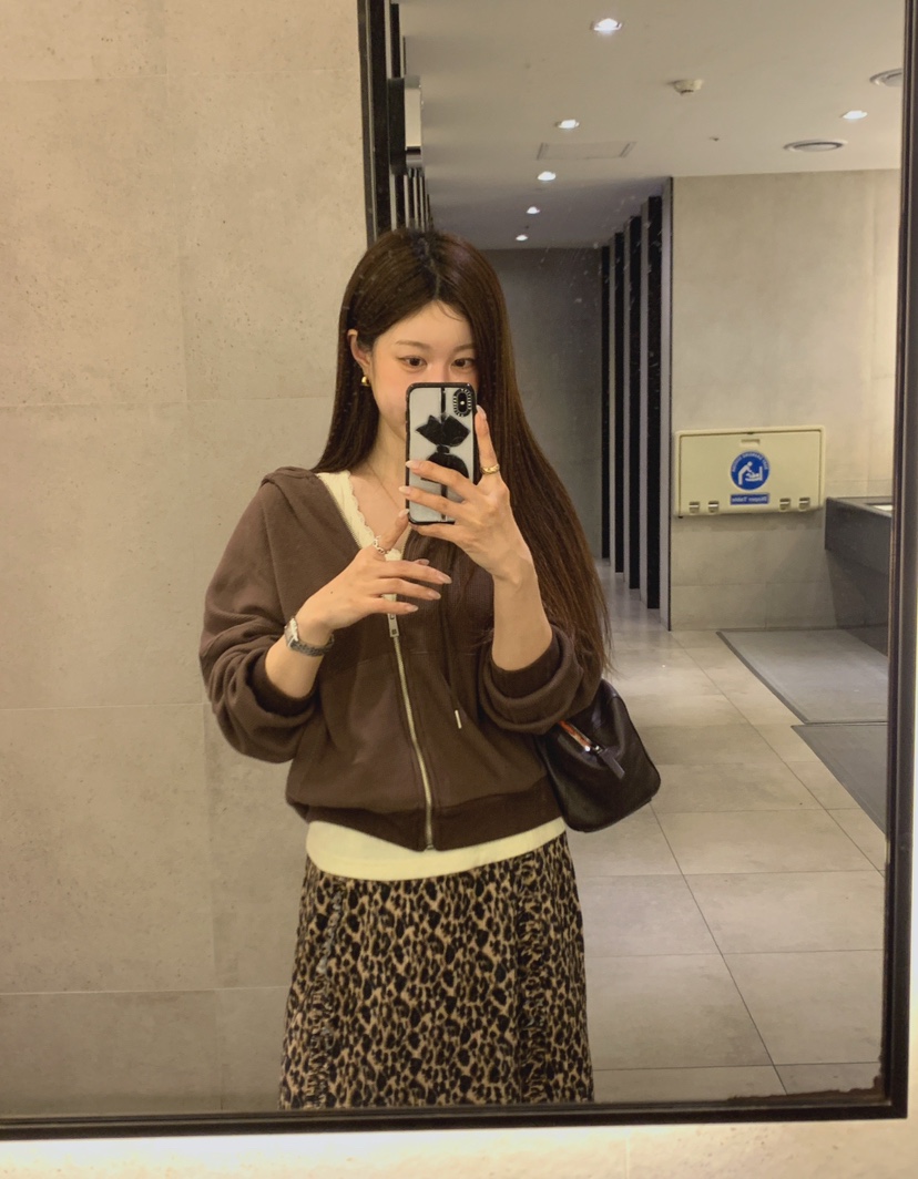 LA CREME東大門直郵女裝新品真品休閑衛衣拉鏈連帽衫華夫格LA CREME衛衣