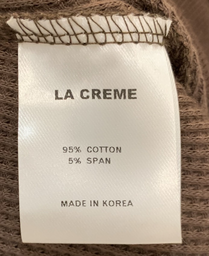 LA CREME東大門直郵女裝新品真品休閑衛衣拉鏈連帽衫華夫格LA CREME衛衣
