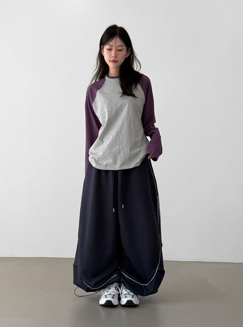 HESTORY東大門代購女裝新品休閑休閑褲男女同款毛圈布條紋HESTORY休閑褲