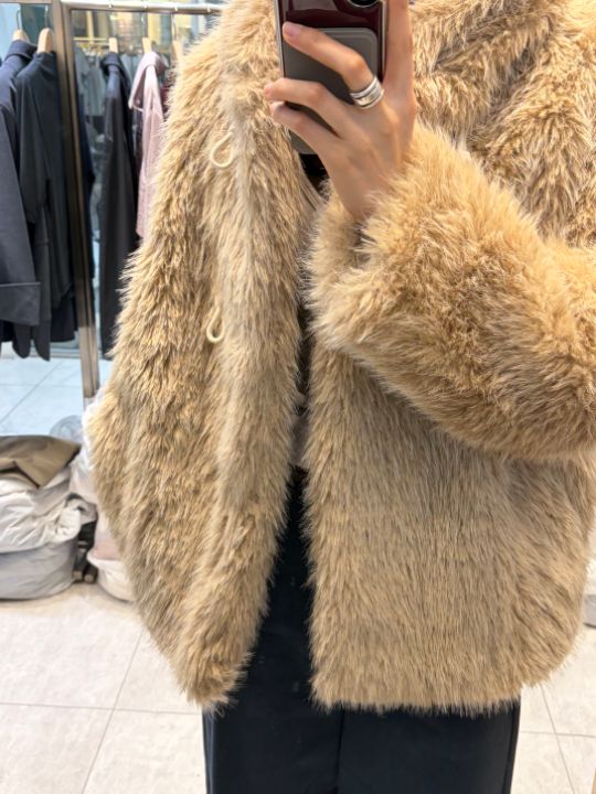 베슬東大門代購女裝新品人氣熱賣真品休閑短款大衣連帽衫VESL短款大衣