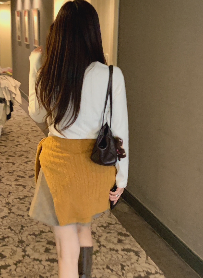 LA CREME韓國直郵女士新品時尚休閑熱賣人氣推薦針織衫V領LA CREME針織衫