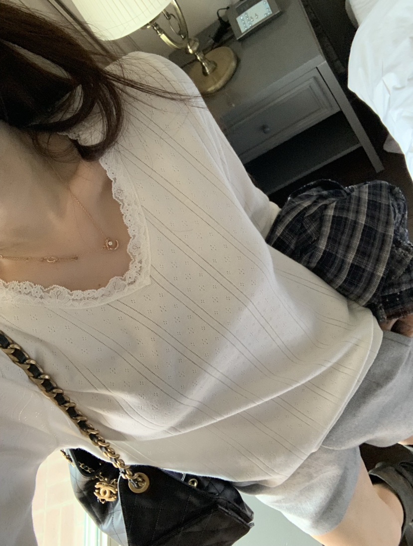LA CREME韓國直郵女士新品時尚休閑熱賣人氣推薦針織衫V領LA CREME針織衫