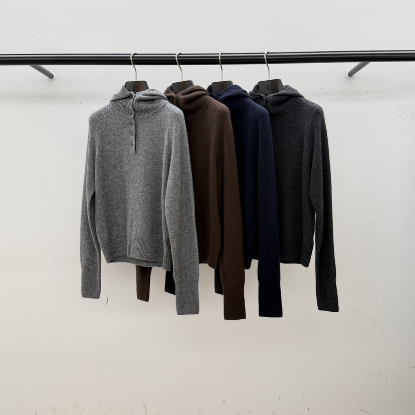 ID韓國直郵女士新款時尚真品休閑人氣推薦針織衫紐扣連帽ID針織衫