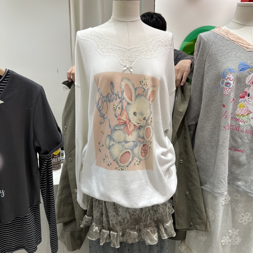 MINI UNNI東大門代購女裝新款推薦時尚人氣真品休閑長袖T恤MINI UNNI長袖T恤圖色1