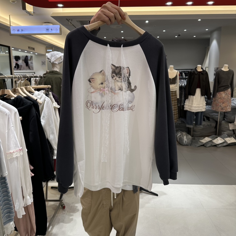 MINI UNNI東大門直郵女裝新款休閑推薦人氣時尚真品長袖T恤MINI UNNI長袖T恤圖色2
