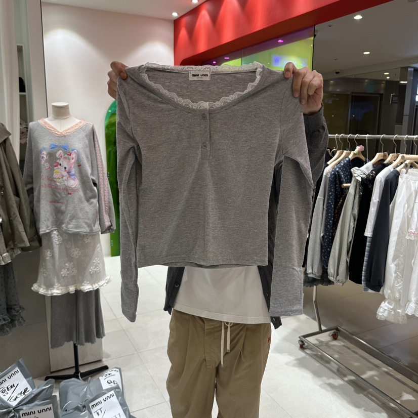 MINI UNNI韓國代購女士新品休閑時尚推薦真品熱賣長袖T恤MINI UNNI長袖T恤圖色2