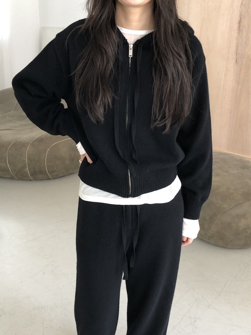 LONG PEAK韓國直郵女士新品推薦人氣真品針織衫拉鏈連帽LONG PEAK針織衫