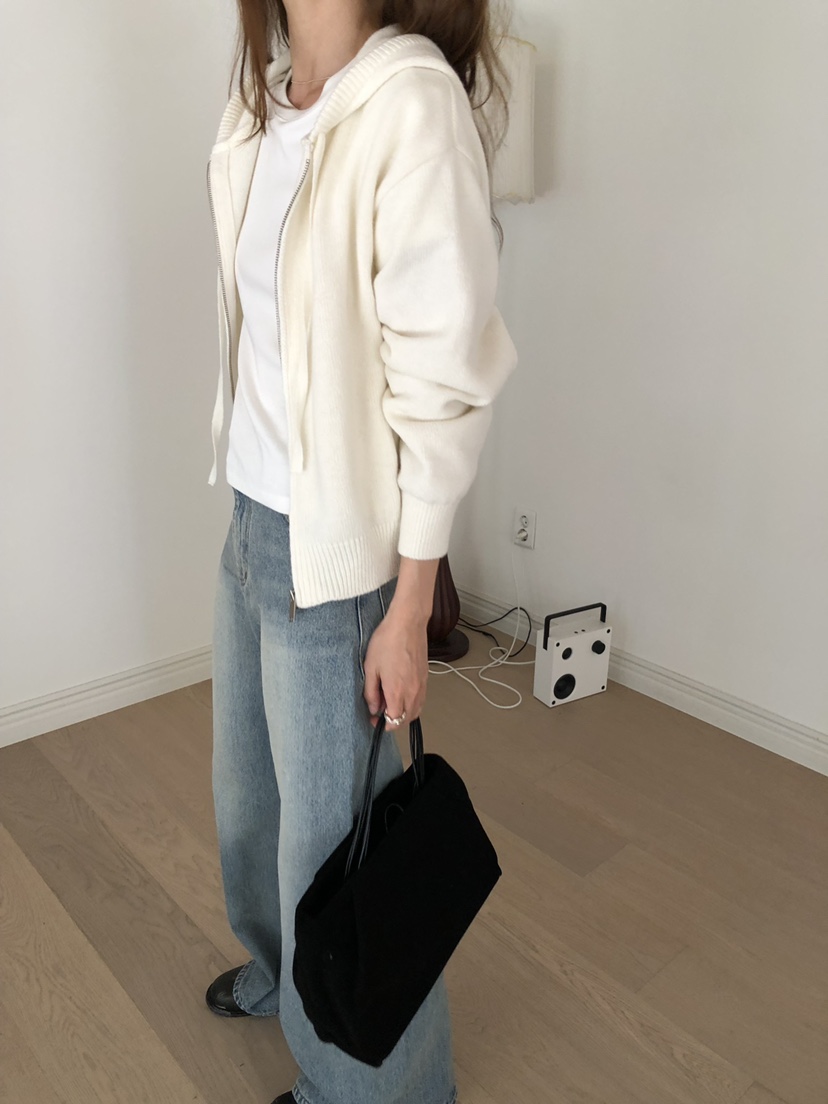LONG PEAK韓國直郵女士新品推薦人氣真品針織衫拉鏈連帽LONG PEAK針織衫
