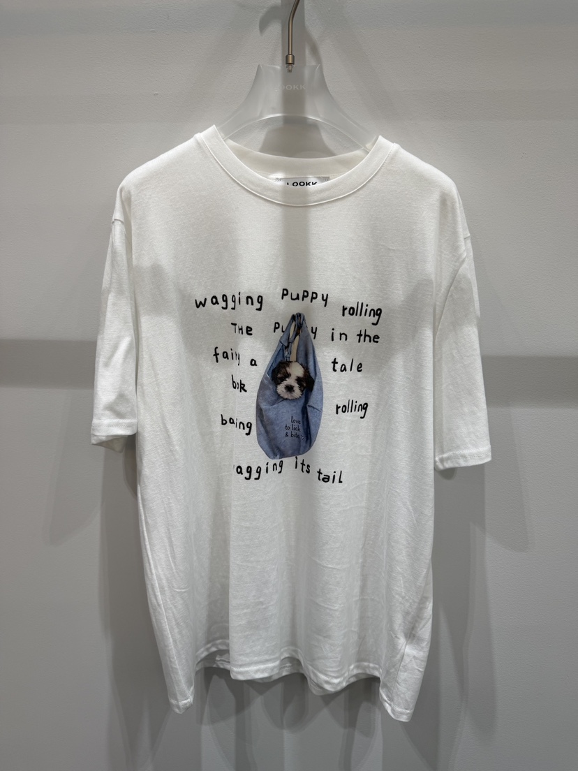 LOOKK/MIMME韓國代購女裝新款人氣休閑推薦真品熱賣T恤狗狗LOOKK/MIMMET恤圖色1