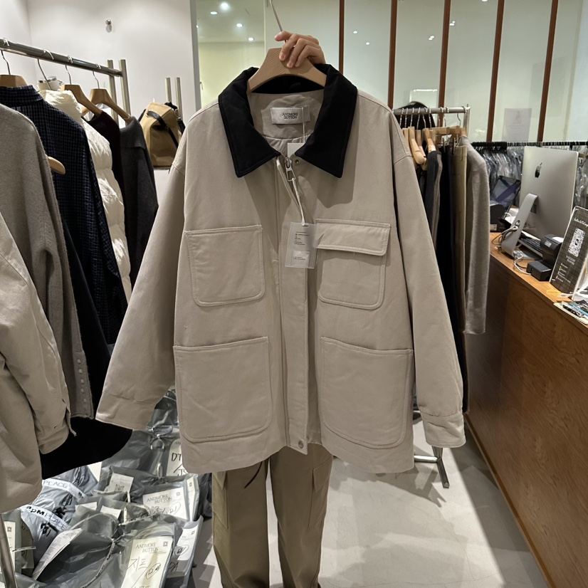 ANDMORE BUTTON東大門直郵女士新品推薦時尚夾克撞色絎縫ANDMORE BUTTON夾克圖色1
