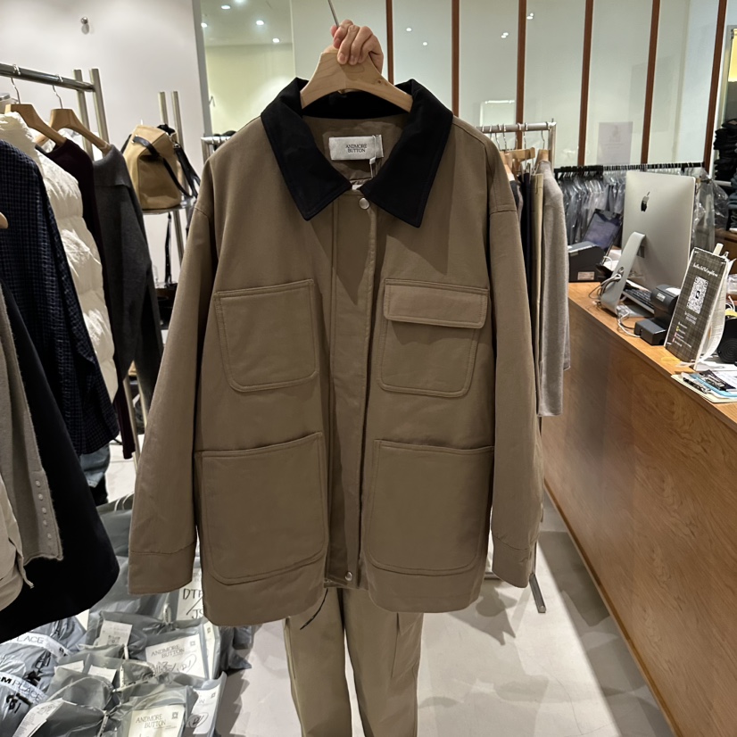 ANDMORE BUTTON東大門直郵女士新品推薦時尚夾克撞色絎縫ANDMORE BUTTON夾克圖色2