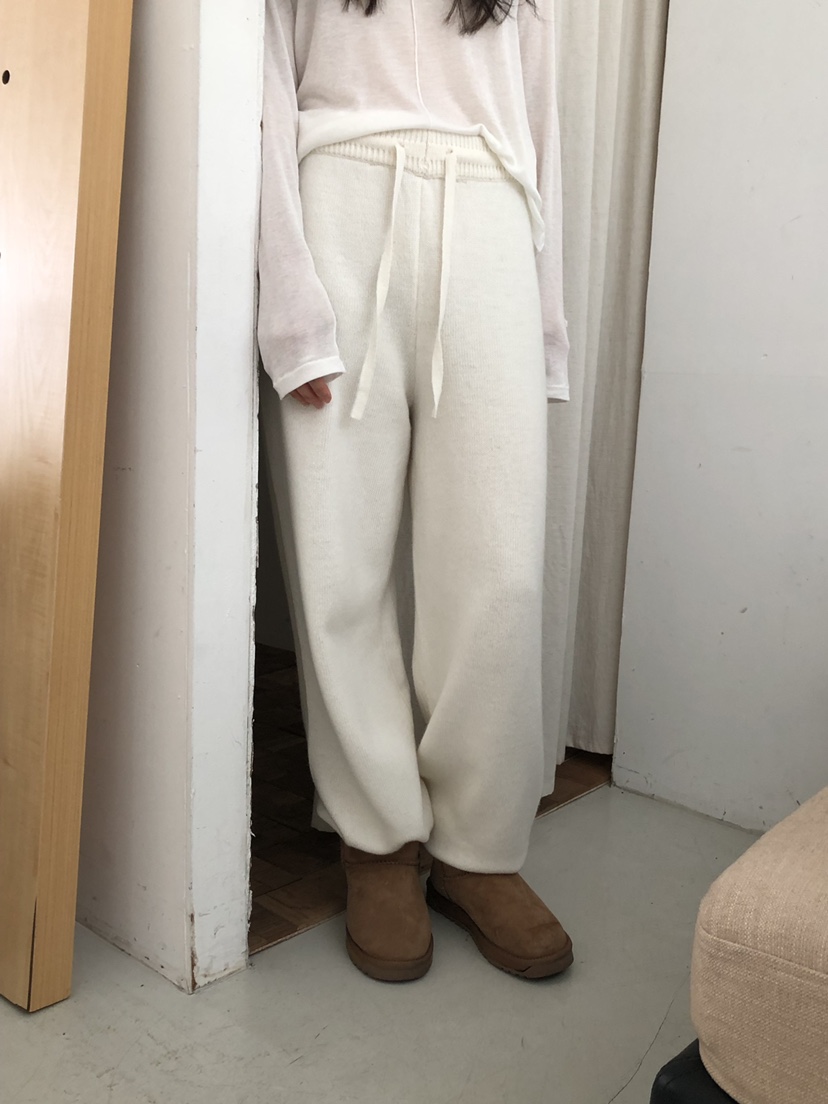 LONG PEAK韓國直郵女士新品熱賣人氣時尚休閑褲羊毛針織LONG PEAK休閑褲