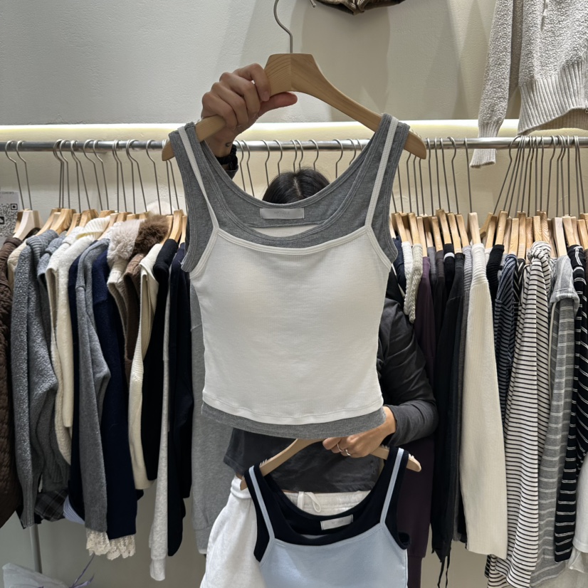 HIP.TIQUE東大門代購女裝新品真品熱賣吊帶背心雙層無袖HIP.TIQUE吊帶/背心圖色1