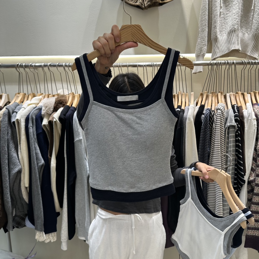 HIP.TIQUE東大門代購女裝新品真品熱賣吊帶背心雙層無袖HIP.TIQUE吊帶/背心圖色3