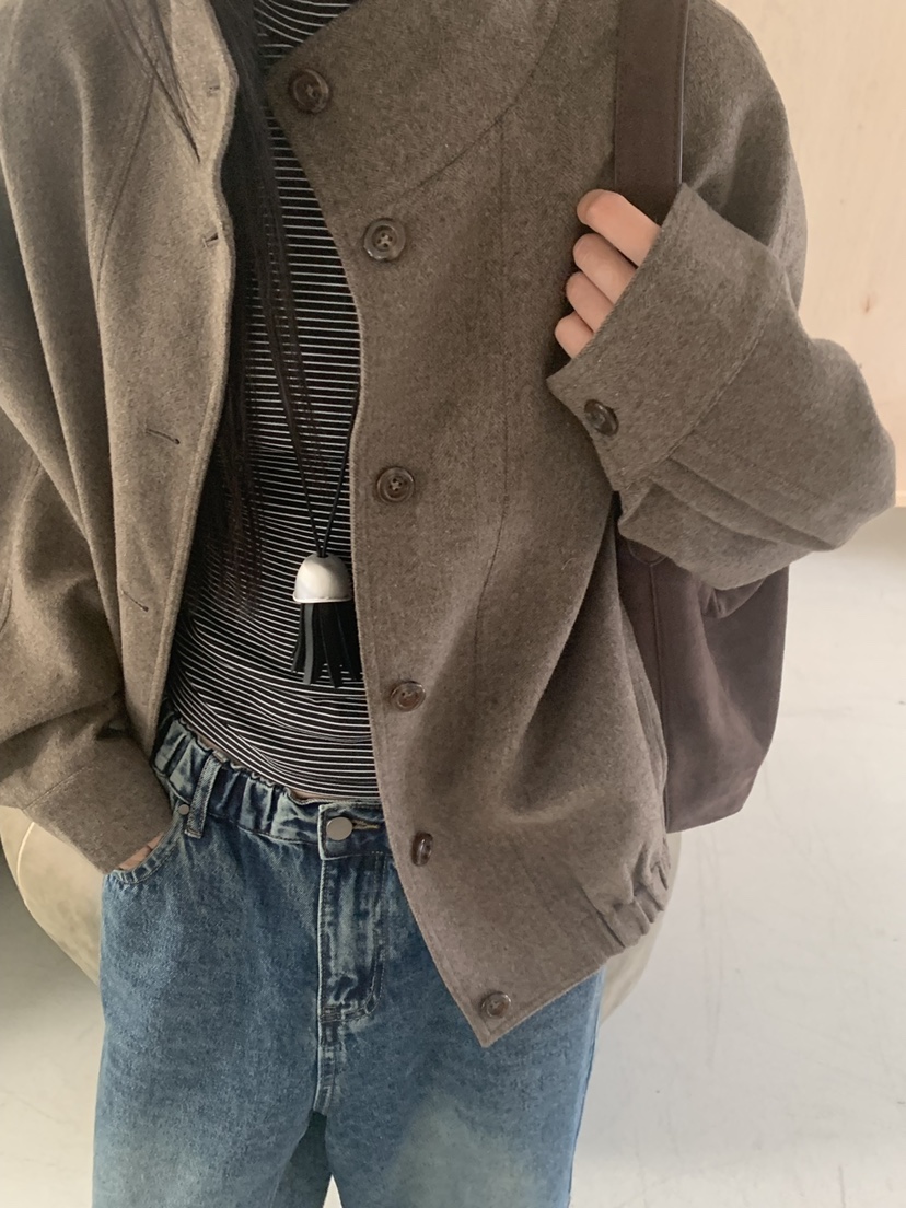 RIVER RAIN東大門直郵女裝新品真品推薦短款大衣羊絨高領RIVER RAIN短款大衣