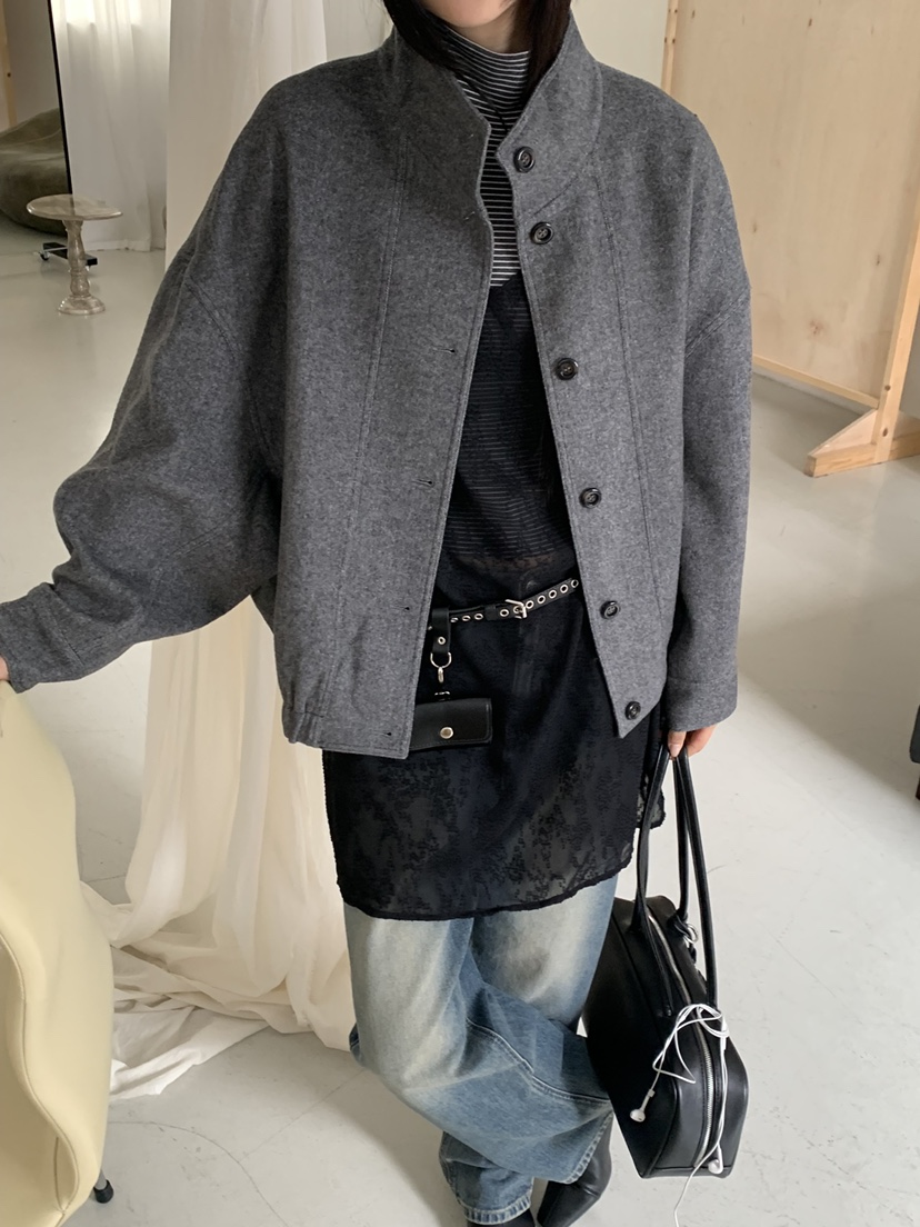 RIVER RAIN東大門直郵女裝新品真品推薦短款大衣羊絨高領RIVER RAIN短款大衣