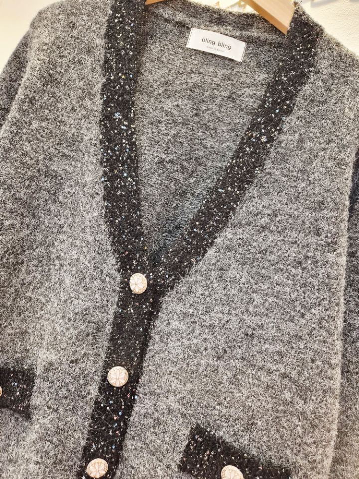 BLING BLING-S/RICO東大門實拍女裝新品人氣開衫珍珠開衫BLING BLING-S/RICO開衫