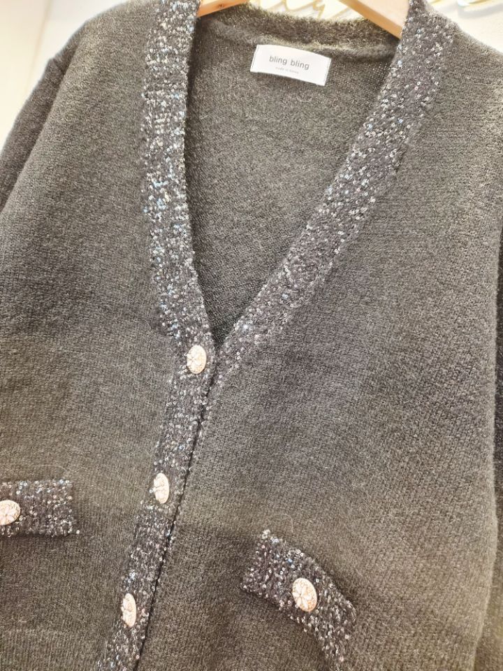 BLING BLING-S/RICO東大門實拍女裝新品人氣開衫珍珠開衫BLING BLING-S/RICO開衫