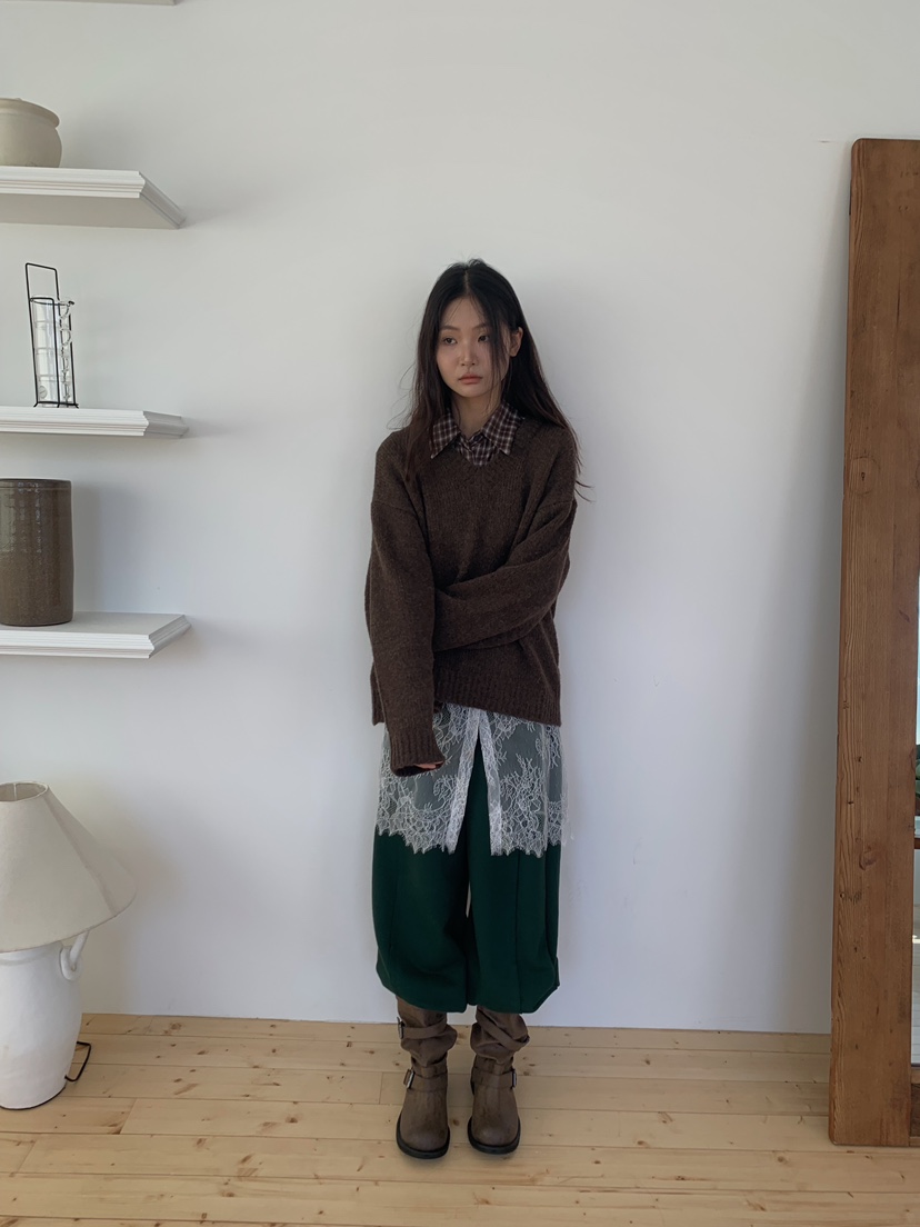CAMEL-P東大門直郵女裝新品真品襯衫蕾絲衫格子蕾絲Came_l 家襯衫/蕾絲衫