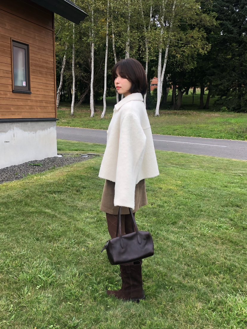 ERUME韓國直郵女士新款時尚休閑人氣推薦短款大衣手工制品ERUME短款大衣