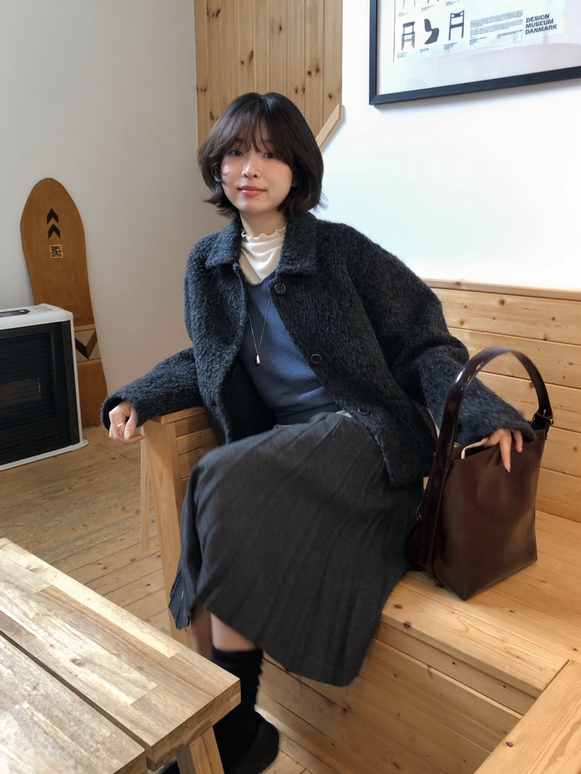 ERUME韓國直郵女士新款時尚休閑人氣推薦短款大衣手工制品ERUME短款大衣