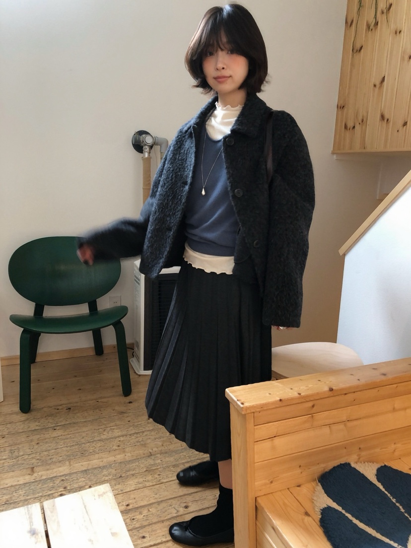 ERUME韓國直郵女士新款時尚休閑人氣推薦短款大衣手工制品ERUME短款大衣