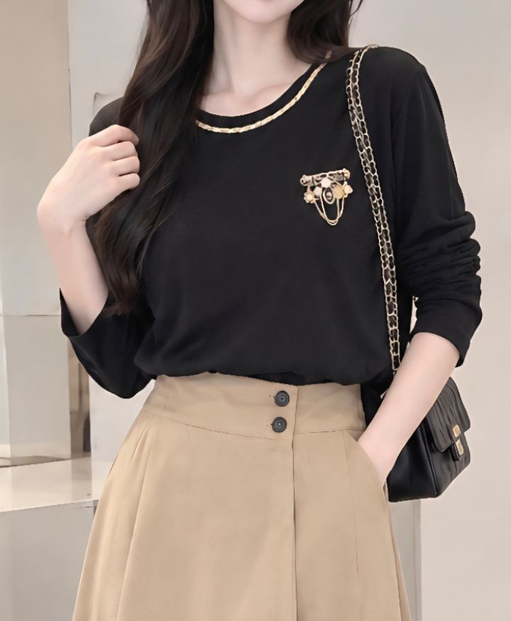 RICO/BLING BLING-S東大門實拍女裝新品休閑人氣長袖T恤RICO/BLING BLING-S長袖T恤