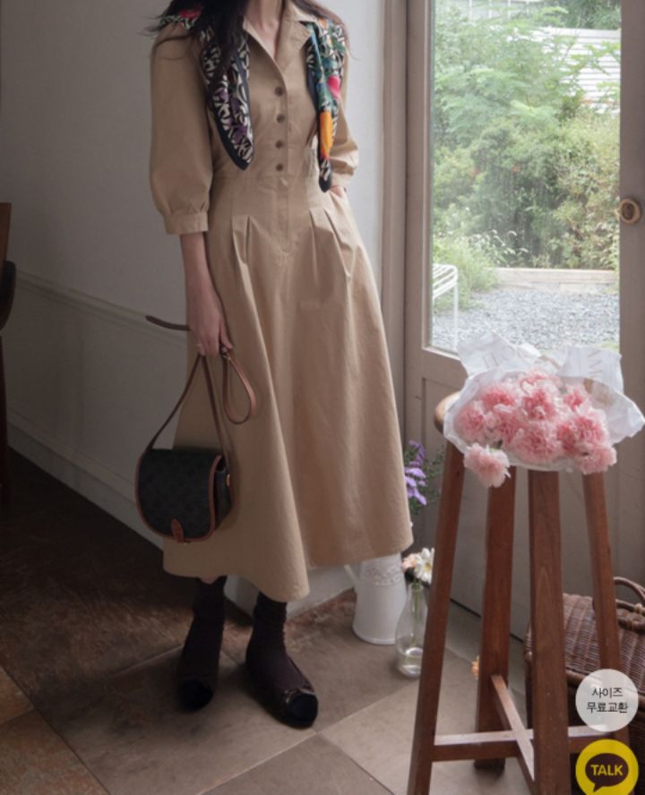 HEY/TO SEWING東大門實拍女士新品人氣推薦連衣裙不含圍巾BY HEY/TO SEWING連衣裙
