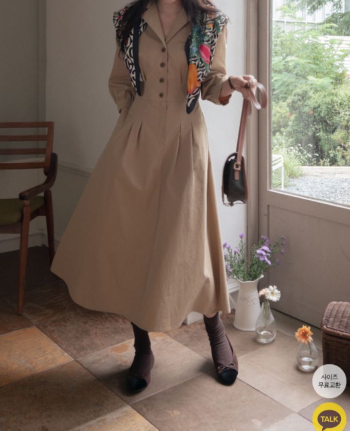 HEY/TO SEWING東大門實拍女士新品人氣推薦連衣裙不含圍巾BY HEY/TO SEWING連衣裙圖色1