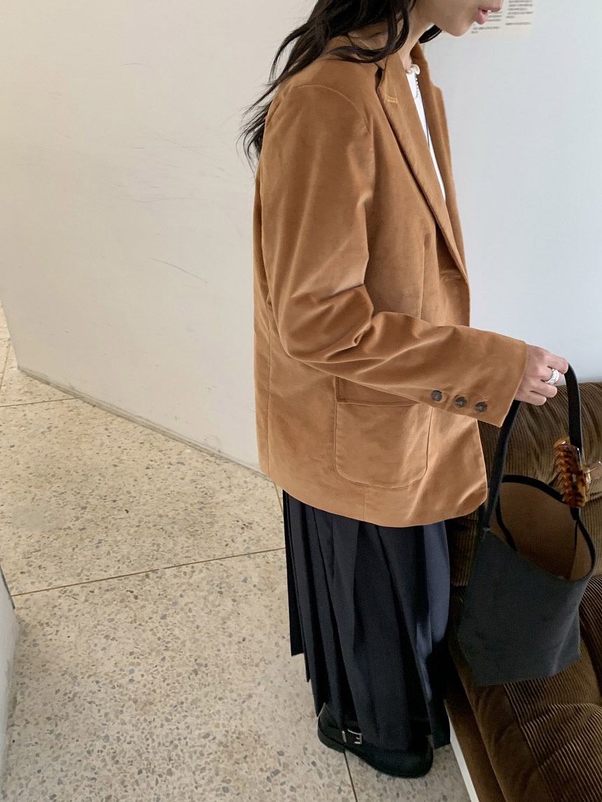 KYEM韓國代購女士新品人氣真品推薦熱賣休閑時尚夾克天鵝絨KYEM夾克