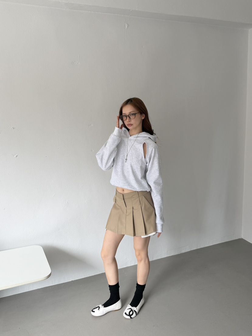 MARKE-P東大門實拍女裝新款休閑真品衛衣連帽衫短款開衩MARKE-P衛衣