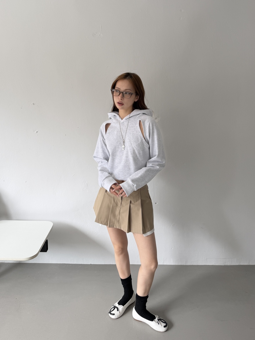 MARKE-P東大門實拍女裝新款休閑真品衛衣連帽衫短款開衩MARKE-P衛衣
