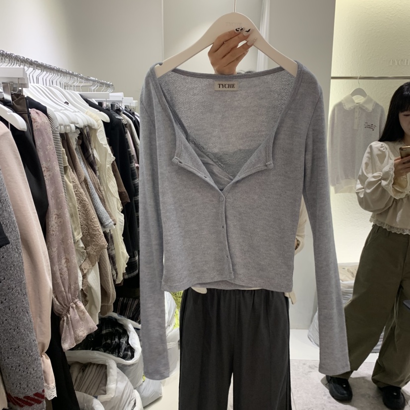 TYCHE東大門代購女裝新款熱賣推薦時尚休閑真品針織衫假兩件TYCHE針織衫圖色2