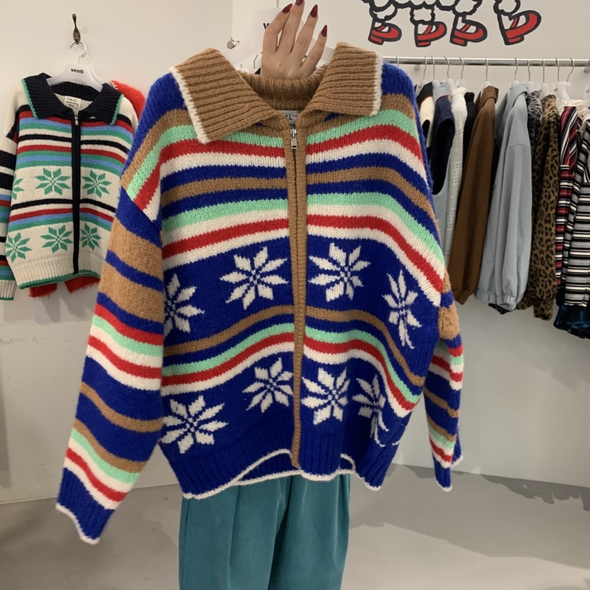 VENTI韓國代購女裝新品真品熱賣時尚休閑毛衣針織拉鏈開衫VENTI毛衣圖色2