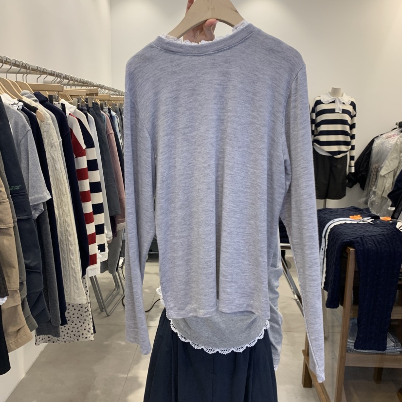TAN&amp;COMO韓國直郵女裝新品休閑時尚推薦熱賣長袖T恤tan-COMO長袖T恤