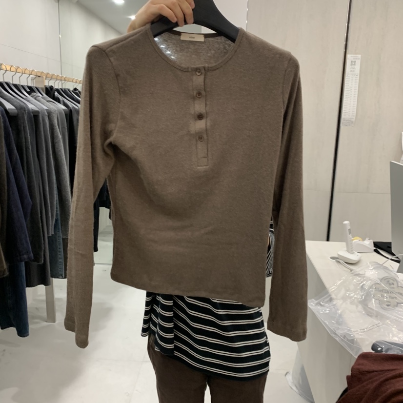 ETTER-B韓國直郵女裝新款真品人氣熱賣推薦休閑時尚長袖T恤ETTER-B長袖T恤圖色5墨綠