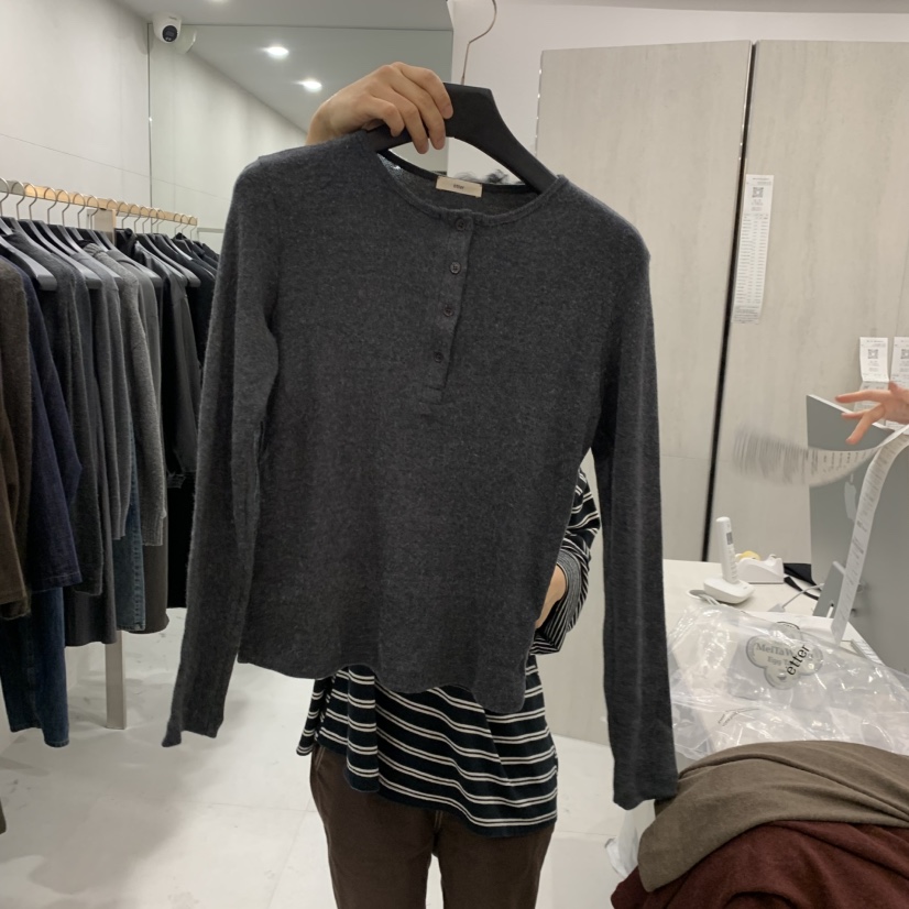 ETTER-B韓國直郵女裝新款真品人氣熱賣推薦休閑時尚長袖T恤ETTER-B長袖T恤圖色6深灰