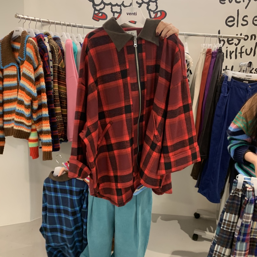 VENTI東大門實拍女裝新品人氣推薦休閑熱賣時尚真品夾克格紋VENTI夾克圖色2