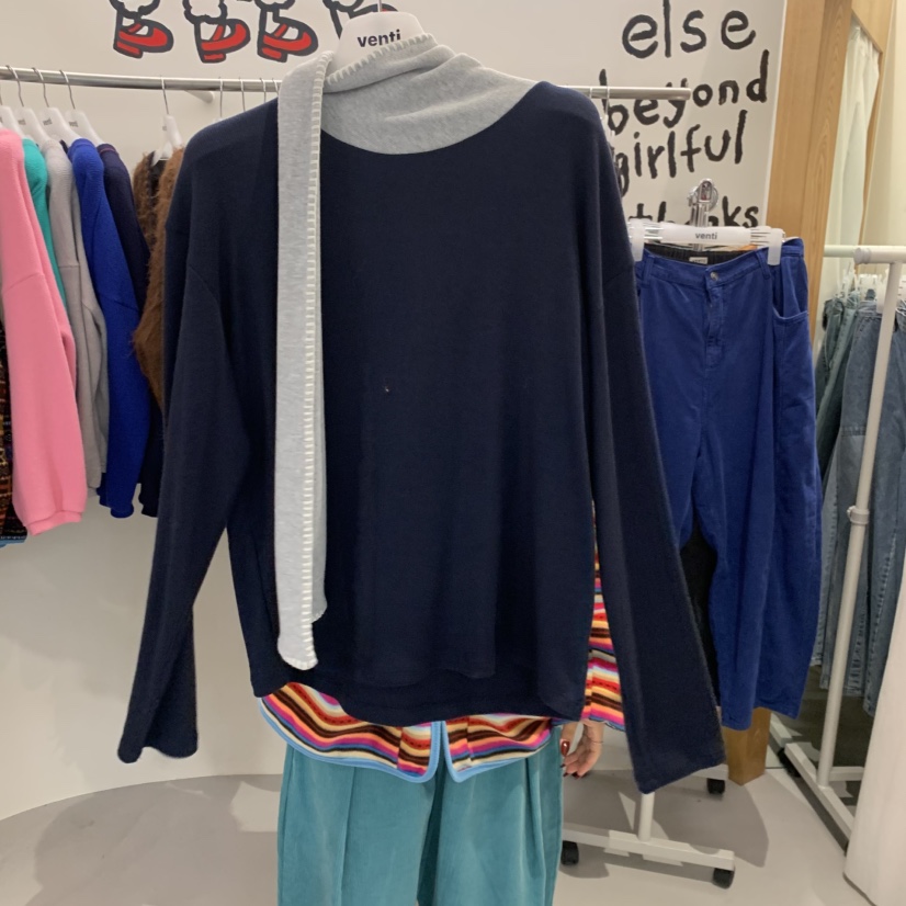 VENTI東大門代購女士新品推薦時尚人氣真品熱賣長袖T恤圍巾VENTI長袖T恤圖色1