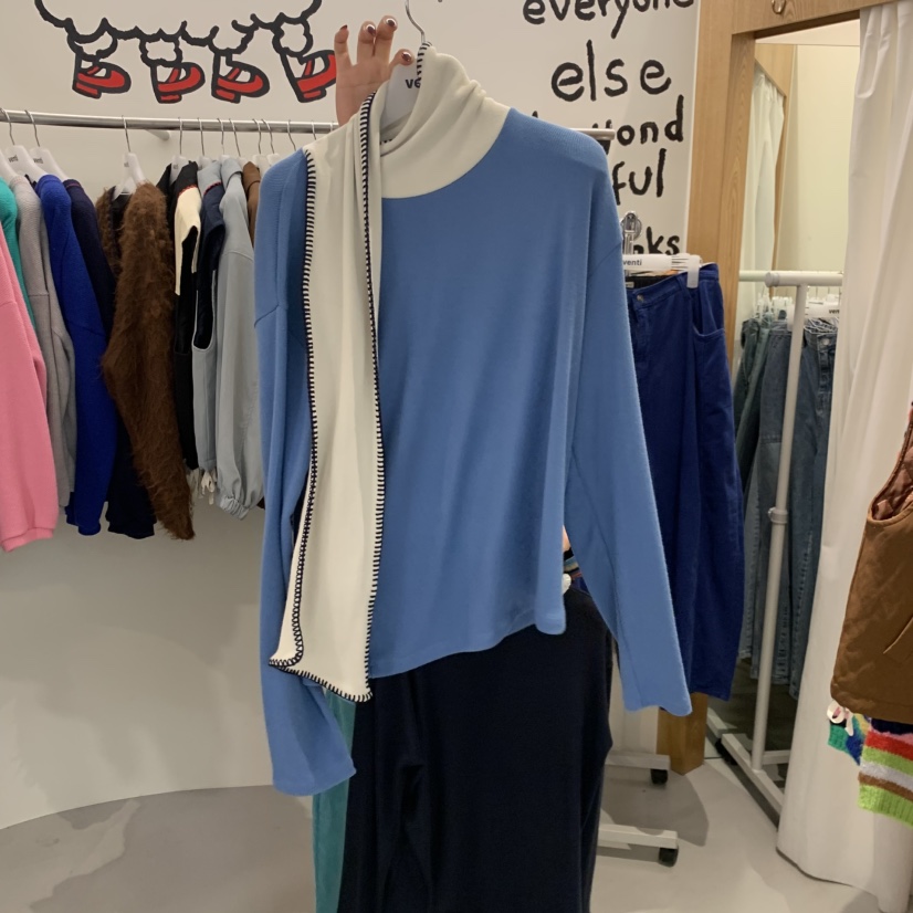 VENTI東大門代購女士新品推薦時尚人氣真品熱賣長袖T恤圍巾VENTI長袖T恤圖色2