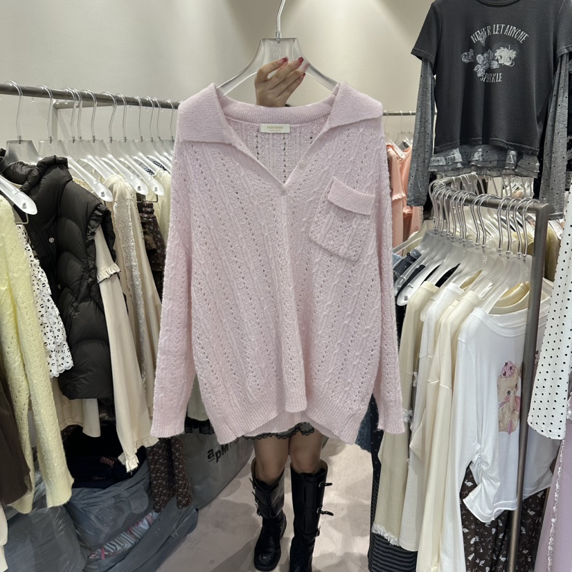 MIMME/LOOKK東大門實拍女裝新品時尚熱賣針織衫羊毛口袋MIMME/LOOKK針織衫圖色1