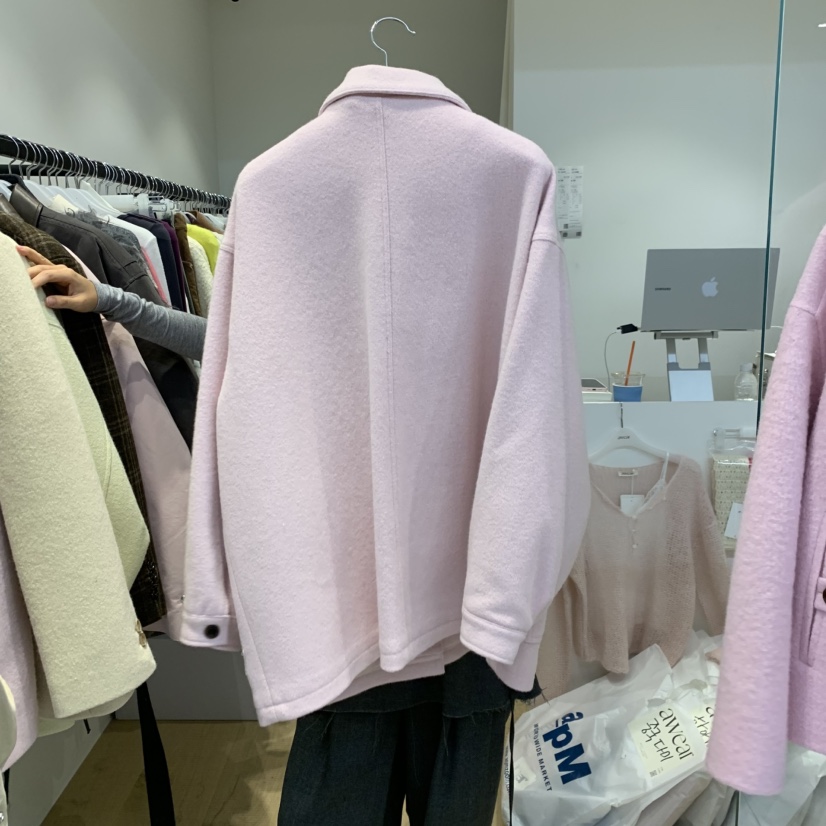 RUMIRU/AWEAR韓國直郵女裝新款休閑短款大衣不含內搭口袋awear/RUMIRU短款大衣