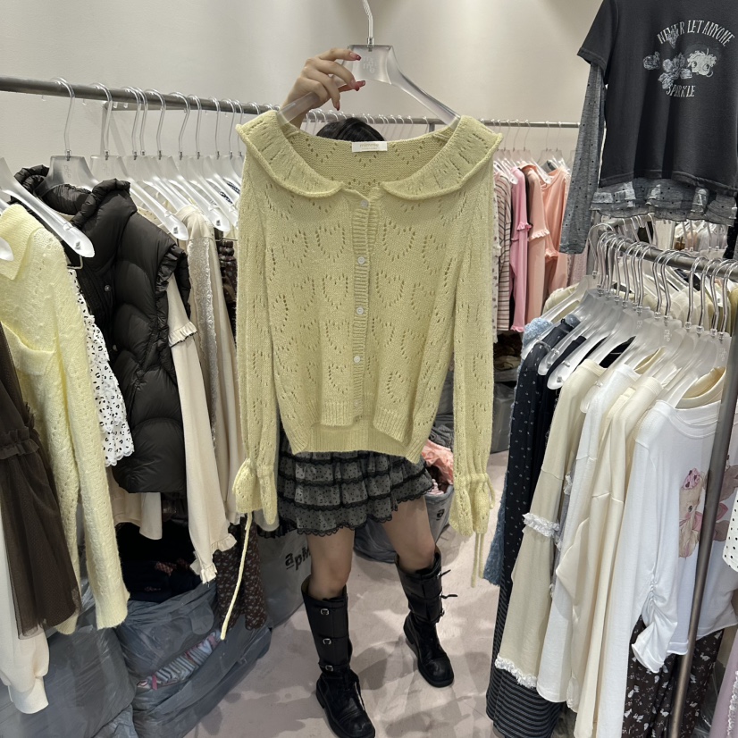 MIMME/LOOKK東大門代購女裝新品真品時尚熱賣針織衫鏤空MIMME/LOOKK針織衫圖色3
