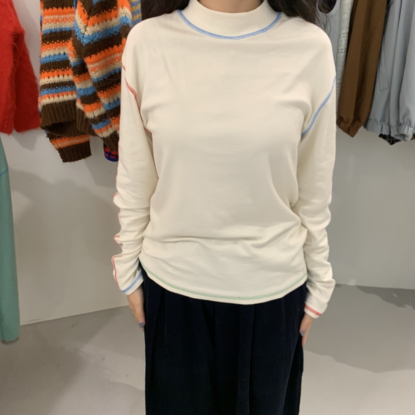 VENTI東大門代購女士新款人氣真品熱賣時尚休閑長袖T恤高領VENTI長袖T恤圖色2