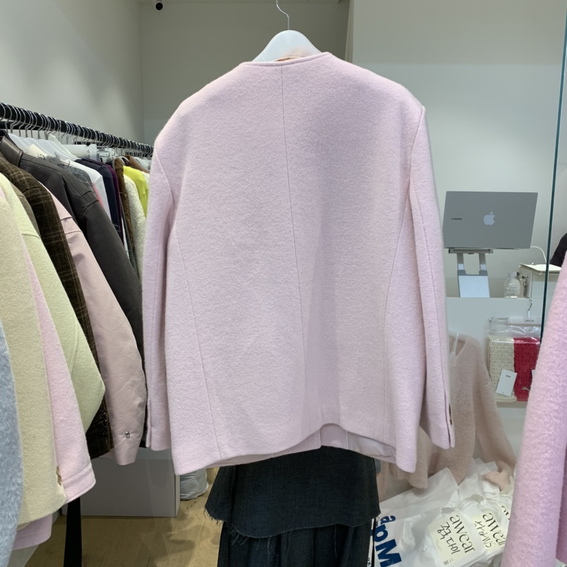 RUMIRU/AWEAR韓國代購女士新款推薦短款大衣不含內搭無領外套awear/RUMIRU短款大衣