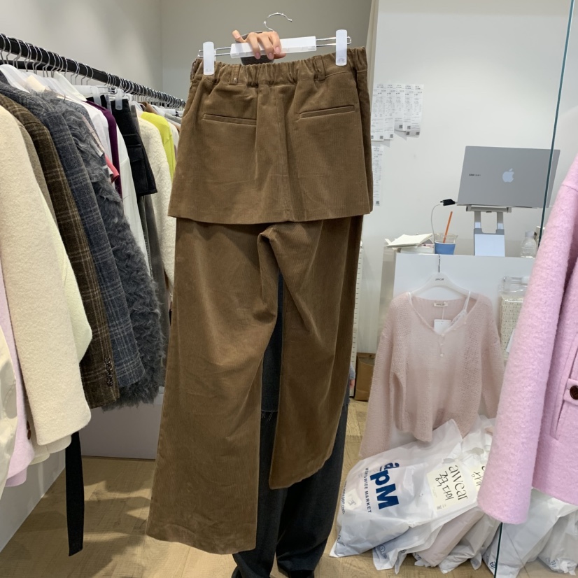 RUMIRU/AWEAR韓國直郵女裝新款時尚人氣裙褲不含腰帶燈芯絨awear/RUMIRU裙褲